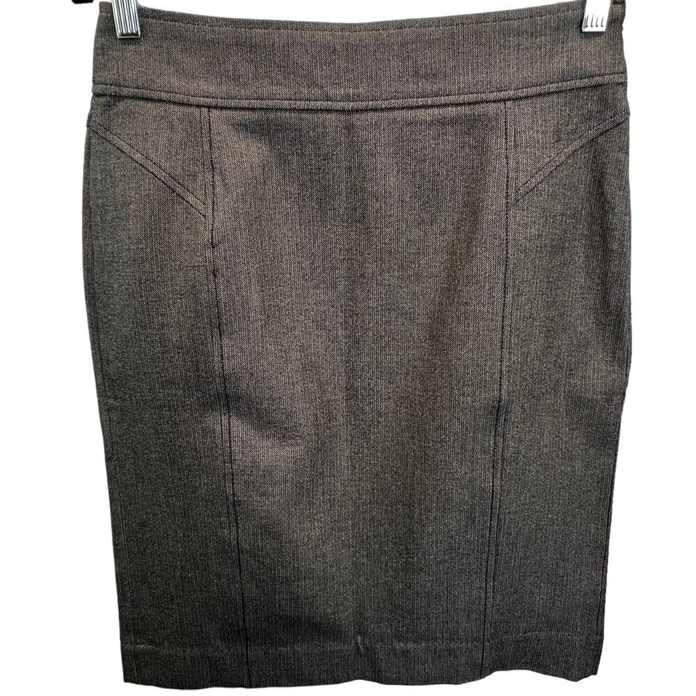 Banana Republic Pencil Skirt Gray Black Size 6 Straight Stretch Knee Length - Picture 1 of 10
